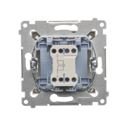 Bouton poussoir simple à rétroéclairage LED sans pictogramme (module) 10A 250V connecteurs rapides dorés (métalliques)