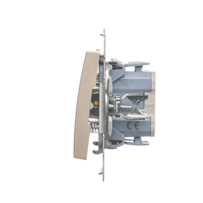 Bouton poussoir simple à rétroéclairage LED sans pictogramme (module) 10A 250V connecteurs rapides dorés (métalliques)