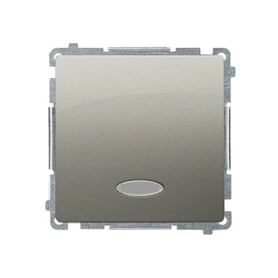 Bouton-poussoir simple sans pictogramme avec rétro-éclairage (module) 230V, métallisé satiné