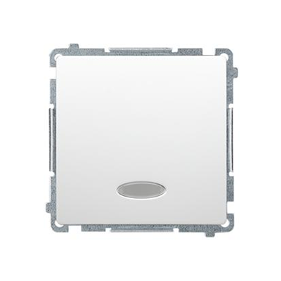 Bouton poussoir simple sans pictogramme avec rétroéclairage (module) 10A 250V bornes à vis blanc