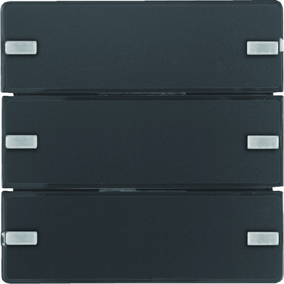 Bouton-poussoir triple KNX EASY Q.1/Q.3 avec champ d'inscription, anthracite