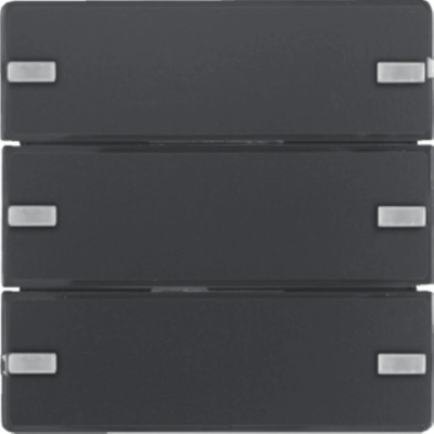 Bouton-poussoir triple KNX EASY Q.1/Q.3 avec champ d'inscription, anthracite