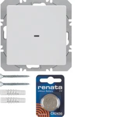 Bouton radio blanc plat KNX RF QUICKLINK Q.1/Q.3 1 poste