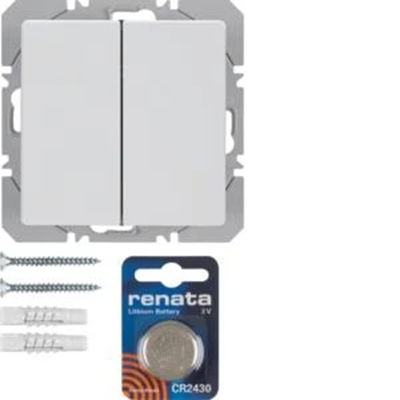 Bouton radio KNX RF QUICKLINK Q.1/Q.3 blanc plat 2 postes