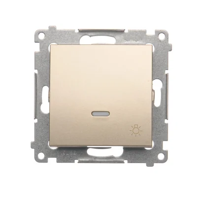 Bouton SIMON 54 "Light" avec rétroéclairage LED (module) 16AX 230V doré mat