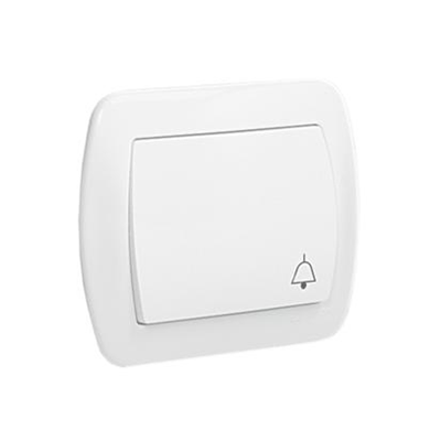 Bouton sonnette 10A 250V blanc bornes à vis