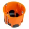 Box for hollow walls, 60mm deep, 68mm diameter, with screws, windproof, orange, IP30