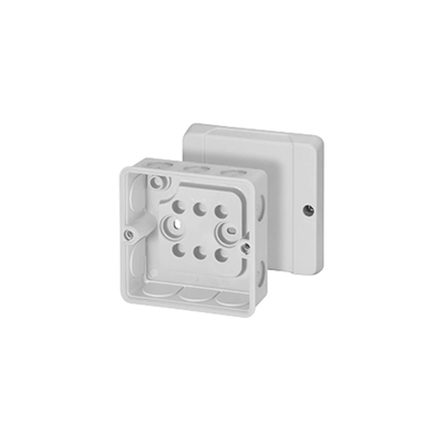 Box für Inneninstallationen DE 9320 Z Membranverschraubungen 88x88x50mm ohne Klemmen IP55 grau