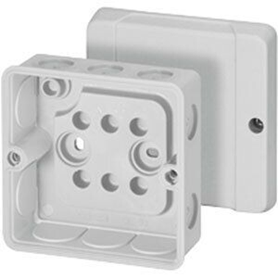 Box für Inneninstallationen DE 9320 Z Membranverschraubungen 88x88x50mm ohne Klemmen IP55 grau