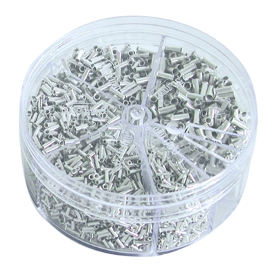 Box with non-insulated thin-walled terminals - assortment of tin-plated Cu ferrules