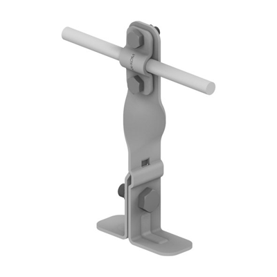 Bracket for angle-twisted sheet metal with a screw H=14.5 cm, copper