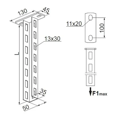 Bracket length 800mm