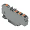 Branch connector with push button 1 x 6 mm² / 6 x 1.5 mm², gray