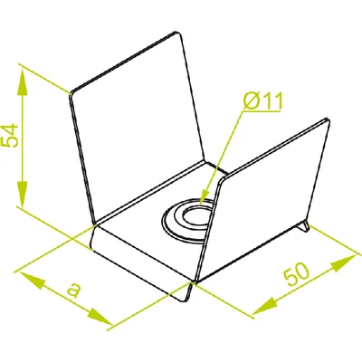 Breite der Deckenaufhängung: 75 mm, Höhe: 54 mm