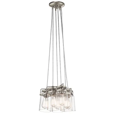 BRINLEY 6 Lampa wisząca sześciopunktowa nikiel szczotkowany