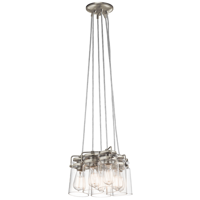 BRINLEY 6 Six-bulb pendant lamp brushed nickel