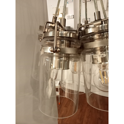 BRINLEY 6 Six-bulb pendant lamp brushed nickel