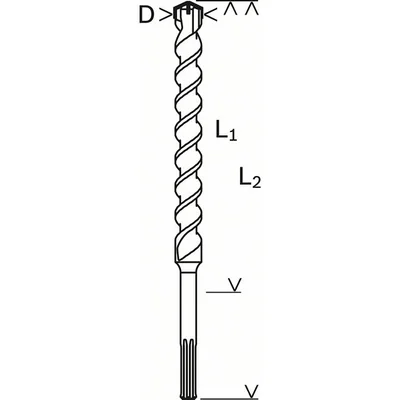 Brocas para taladro percutor SDS max-4 de 35 x 400 x 520 mm