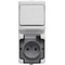 BRYZA Set verticale: interruttore singolo bianco IP54 + presa singola IP54; bianco, sportello antifumo BIANCO