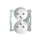 B.Square Double socket with grounding for single or multiple frames, white