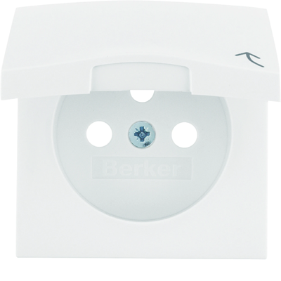 B.Square Faceplate for grounded socket with cover, white