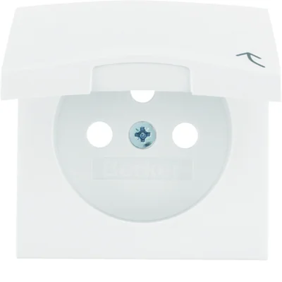 B.Square Faceplate for grounded socket with cover, white