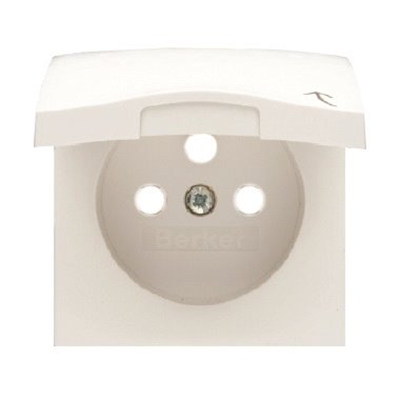 B.Square Faceplate for grounded socket with cover, white