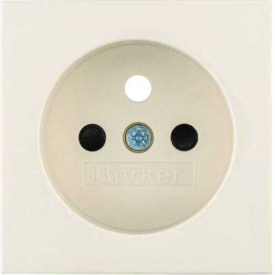 B.Square Faceplate with contact shutters for earthed socket cream, gloss