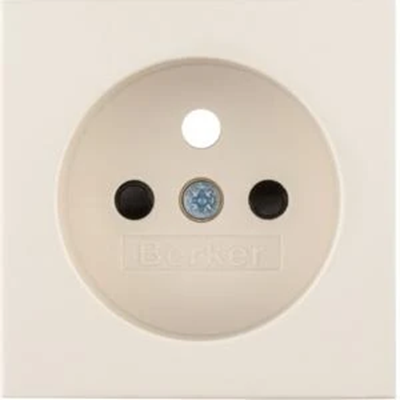 B.Square Faceplate with contact shutters for earthed socket cream, gloss