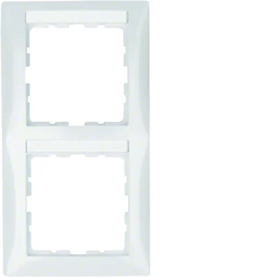 B.SQUARE Marco vertical doble con campo descriptivo, blanco brillo
