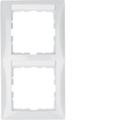 B.SQUARE Marco vertical doble con campo descriptivo, blanco brillo