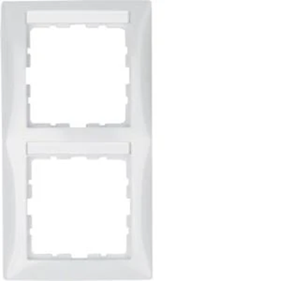 B.SQUARE Marco vertical doble con campo descriptivo, blanco brillo