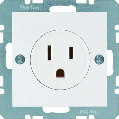 B.SQUARE Presa con messa a terra "USA/CANADA" NEMA 5-15R bianco neve