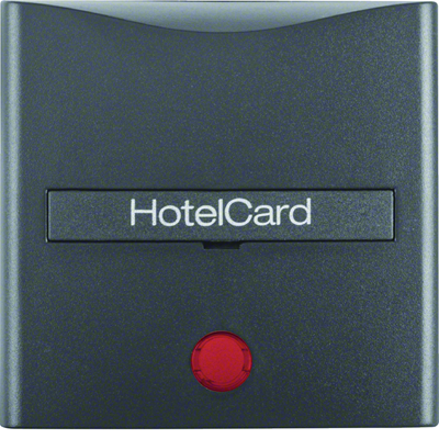 B.SQUARE/B.3/B.7 Cap with overprint and red lens for hotel card connector anthracite