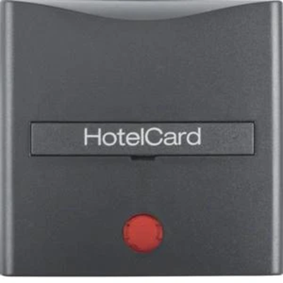 B.SQUARE/B.3/B.7 Cap with overprint and red lens for hotel card connector anthracite