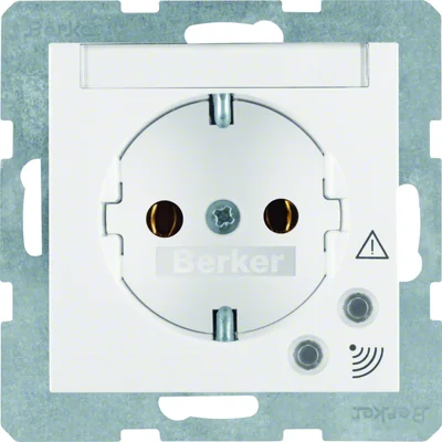B.SQUARE/B.3/B.7 Prise SCHUKO avec protection contre les surtensions, blanc