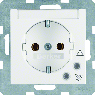 B.SQUARE/B.3/B.7 SCHUKO socket with overvoltage protection, white