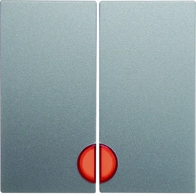 B.Square/B.7 Rote Linse, Schalterwippen, 2 Tasten, Aluminium