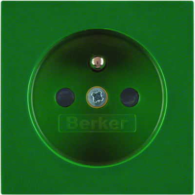 B.SQUARE/S.1/B.3/B.7 Faceplate with contact apertures for earthed socket green