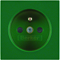 B.SQUARE/S.1/B.3/B.7 Faceplate with contact apertures for earthed socket green