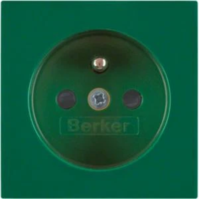 B.SQUARE/S.1/B.3/B.7 Faceplate with contact apertures for earthed socket green