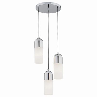 BURGOS Hanging lamp triple round chrome