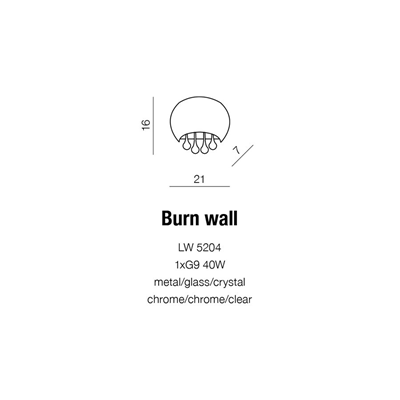 BURN WALL Applique chromée