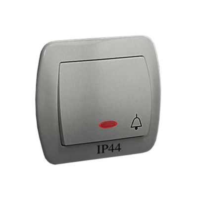 Button "bell" with backlight splash-proof aluminum 10AX
