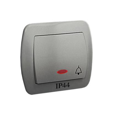 Button "bell" with backlight splash-proof aluminum 10AX