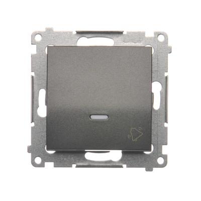 Button "bell" with LED backlight (module) 10A 230V quick connectors anthracite (metallic)