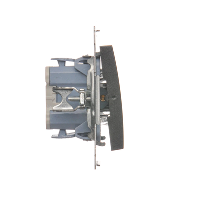 Button "bell" with LED backlight (module) 10A 230V quick connectors anthracite (metallic)