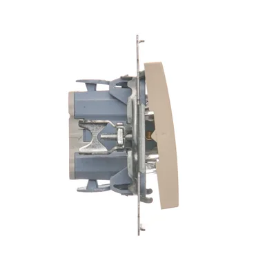 Button "bell" with LED backlight (module) 10A 230V quick connectors cream