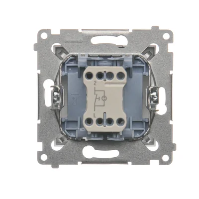 Button "bell" with LED backlight (module) 10A 230V quick connectors silver (metallic)