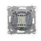 Button "bell" with LED backlight (module) 10A 230V quick connectors silver (metallic)